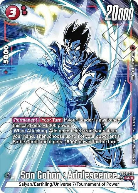 Son Gohan : Adolescence Card Front