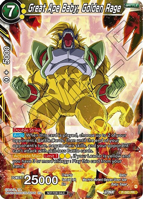 Great Ape Baby, Golden Rage Card Front