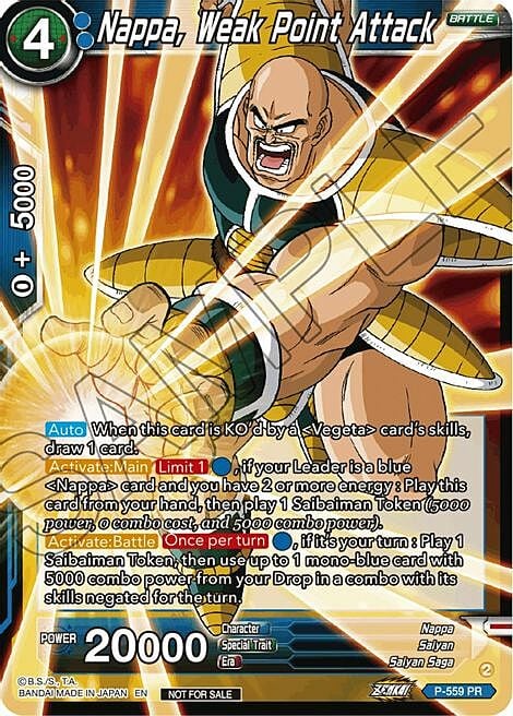 Nappa, Weak Point Attack Card Front