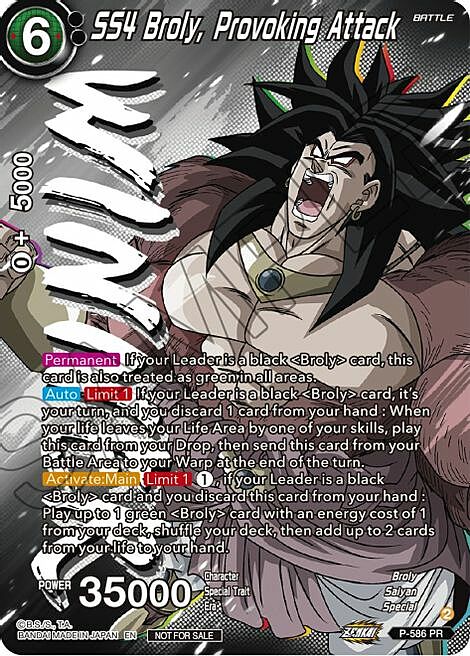 SS4 Broly, Provoking Attack Card Front