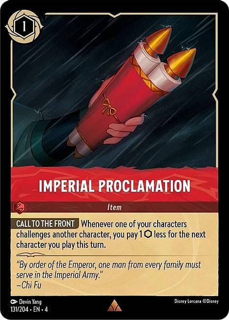 Imperial Proclamation Card Front