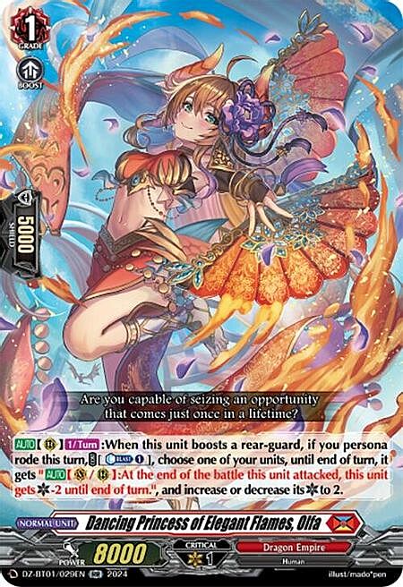 Dancing Princess of Elegant Flames, Olfa Card Front