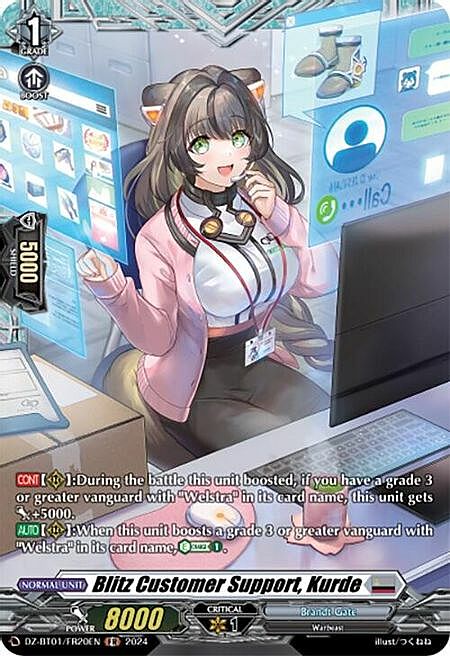 Blitz Customer Support, Kurde Card Front