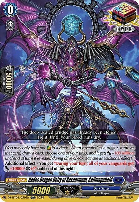 Hades Dragon Deity of Resentment, Gallmageheld Card Front
