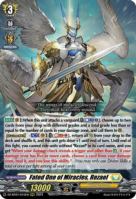 Fated One of Miracles, Rezael Card Front
