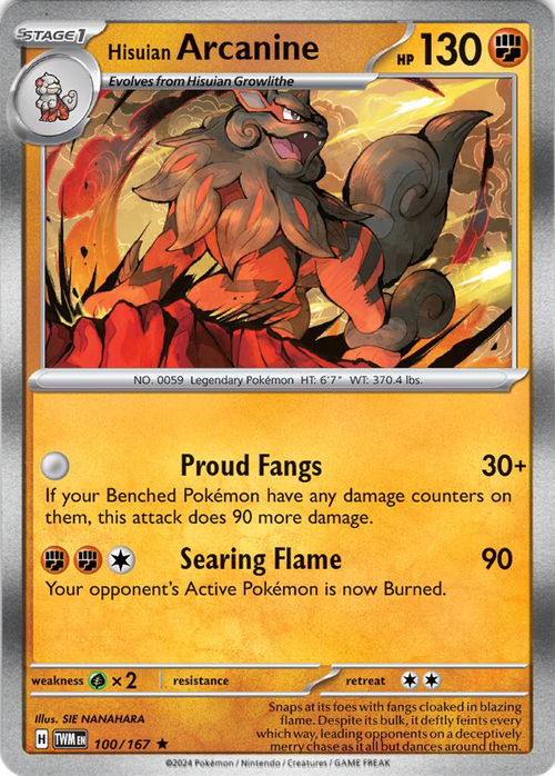 Hisuian Arcanine Card Front
