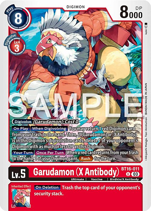 Garudamon (X Antibody) Card Front