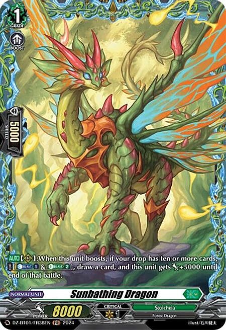 Sunbathing Dragon Card Front