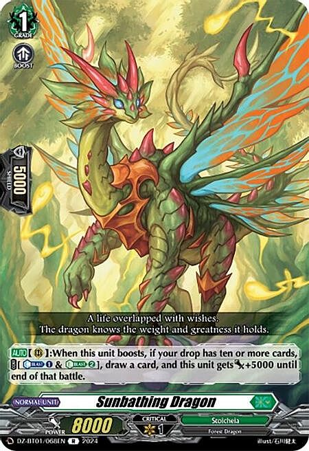 Sunbathing Dragon Card Front