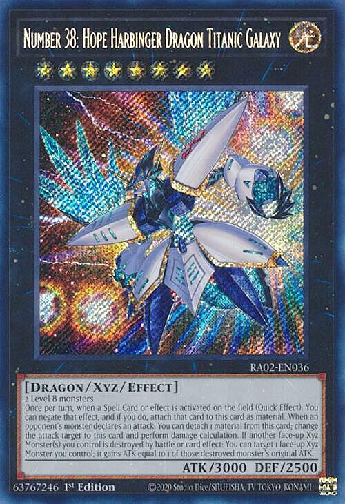 Number 38: Hope Harbinger Dragon Titanic Galaxy Card Front