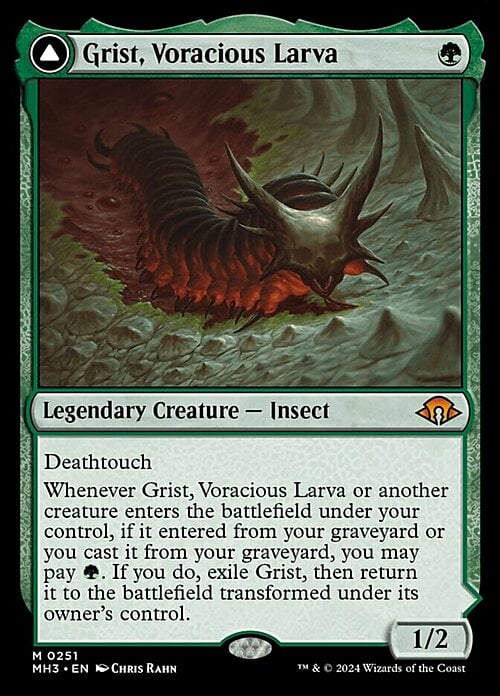 Grist, Voracious Larva // Grist, the Plague Swarm Card Front