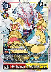 Goldramon (X Antibody) · Pre-Release Stamped BT16-014
