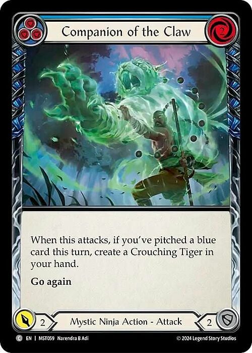 Companion of the Claw - Blue Card Front