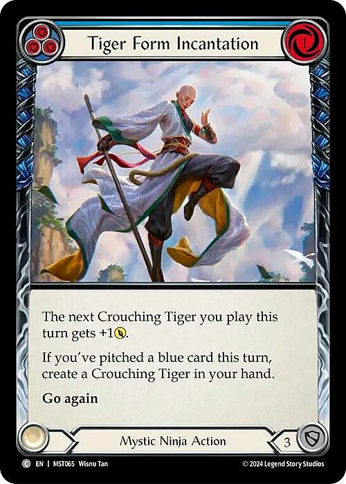 Tiger Form Incantation - Blue Card Front