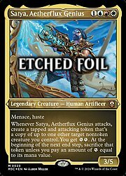 Satya, Aetherflux Genius · Etched Foil 023