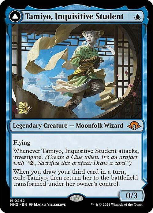 Tamiyo, Inquisitive Student // Tamiyo, Seasoned Scholar Card Front