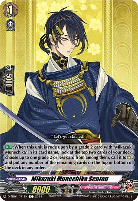 Mikazuki Munechika Sentou Card Front