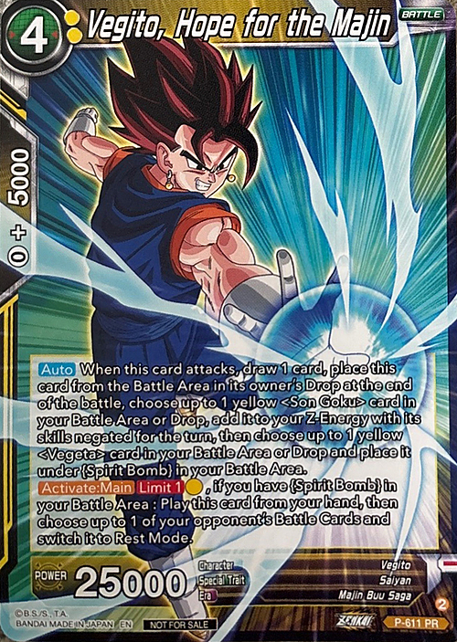 Vegito, Hope for the Majin Card Front