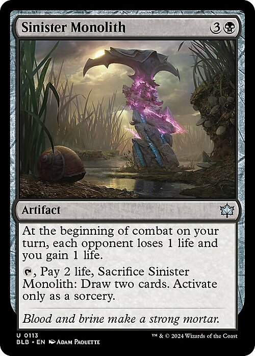 Sinister Monolith Card Front
