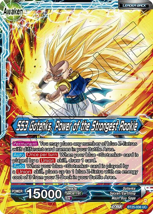Gotenks // SS3 Gotenks, Power of the Strongest Rookie Card Front
