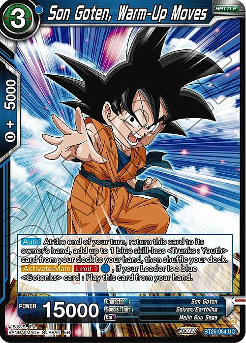 Son Goten, Warm-Up Moves Card Front