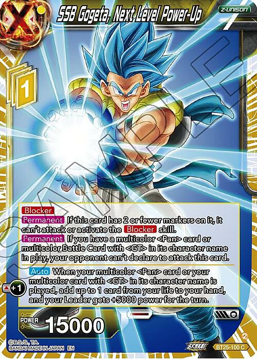 SSB Gogeta, Next Level Power-Up Card Front