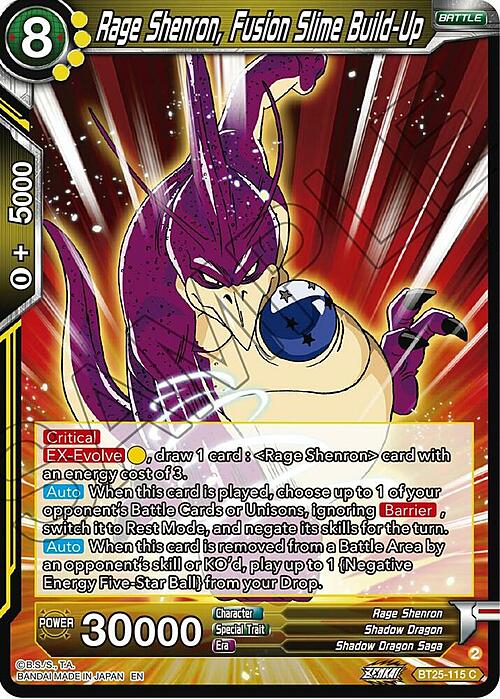 Rage Shenron, Fusion Slime Build-Up Card Front