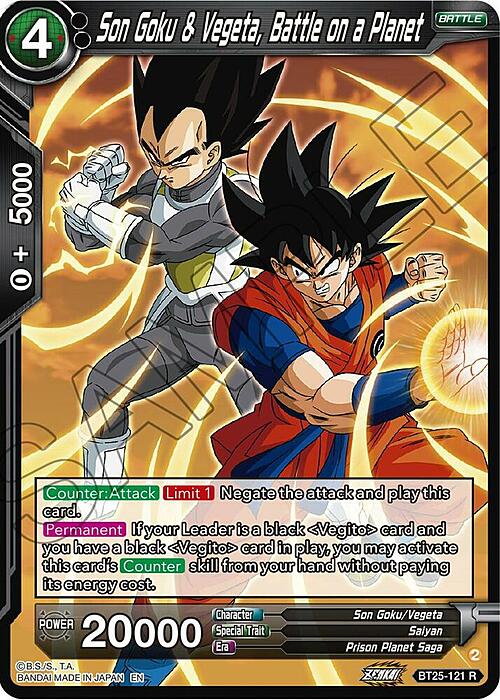 Son Goku & Vegeta, Battle on a Planet Card Front