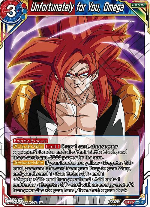 Unfortunately for You, Omega Card Front