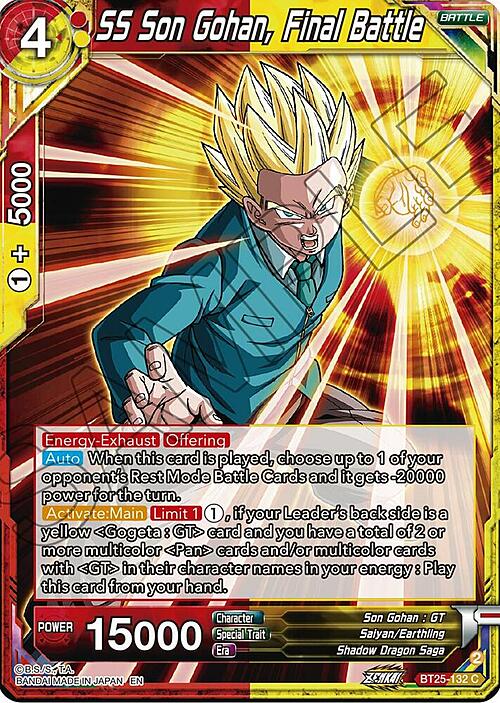 SS Son Gohan, Final Battle Card Front