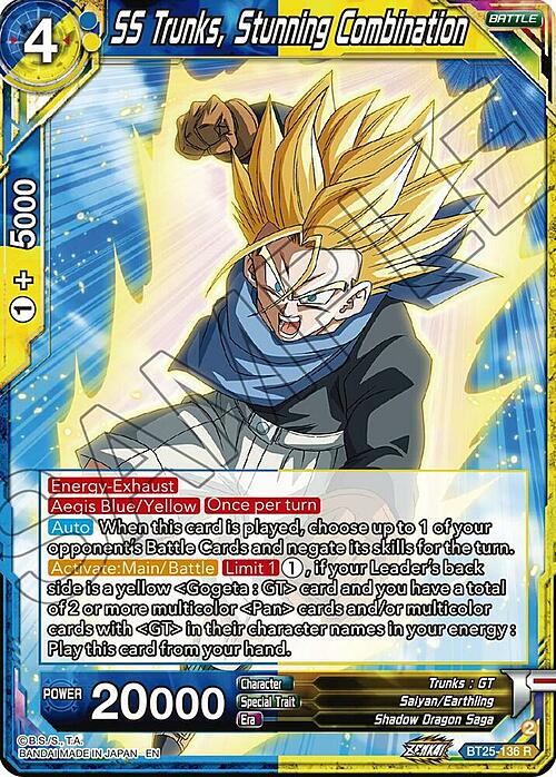 SS Trunks, Stunning Combination Card Front