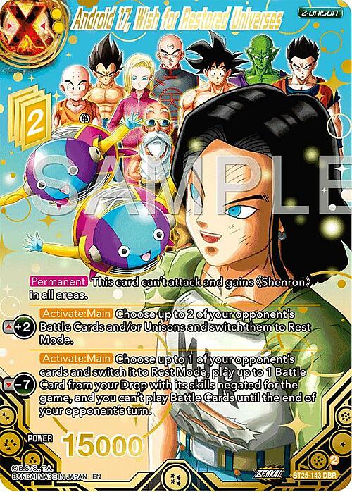 Android 17, Wish for Restored Universes Card Front
