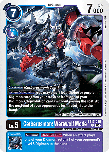 Cerberusmon: Werewolf Mode Card Front