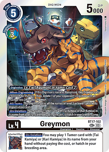 Greymon Card Front