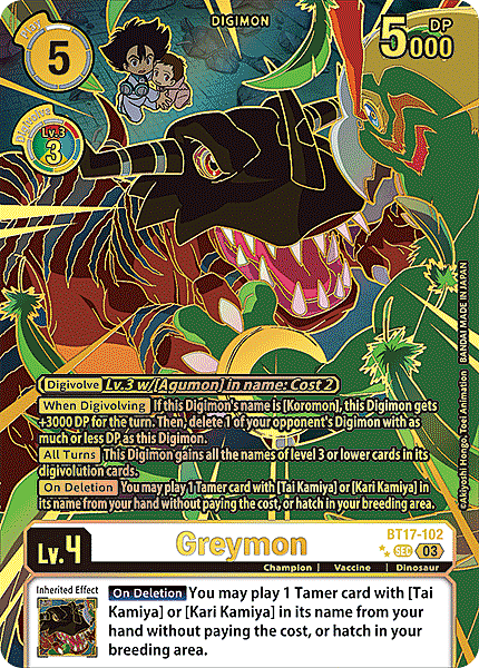 Greymon Card Front