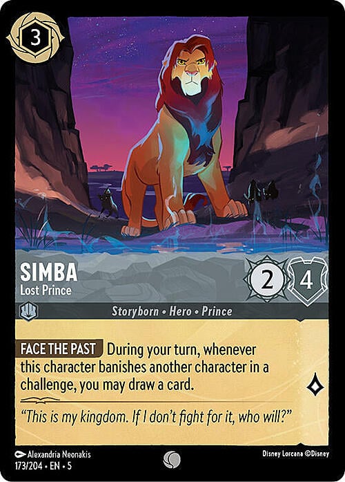 Simba - Lost Prince Card Front