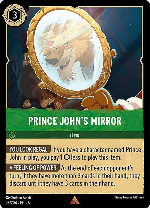 Prince John's Mirror Card Front