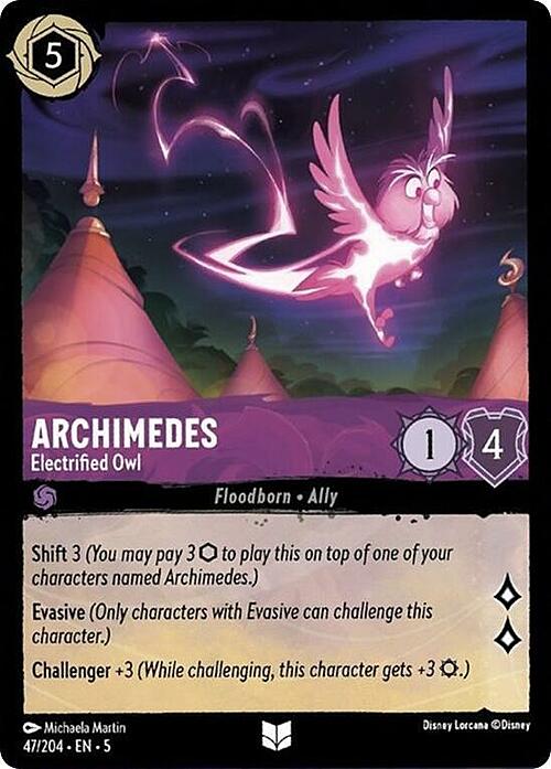 Archimedes - Electrified Owl Card Front
