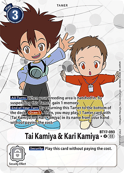 Tai Kamiya & Kari Kamiya Card Front