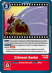Crimson Savior · Pre-Release Stamped BT17-096