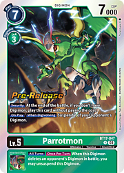 Parrotmon · Pre-Release Stamped BT17-047
