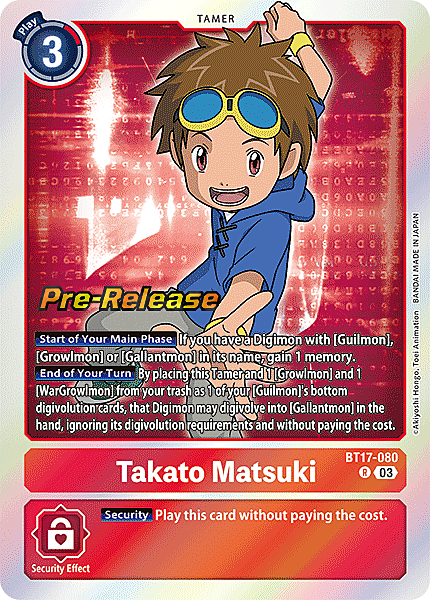 Takato Matsuki Card Front