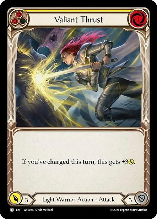Valiant Thrust (Yellow) Card Front
