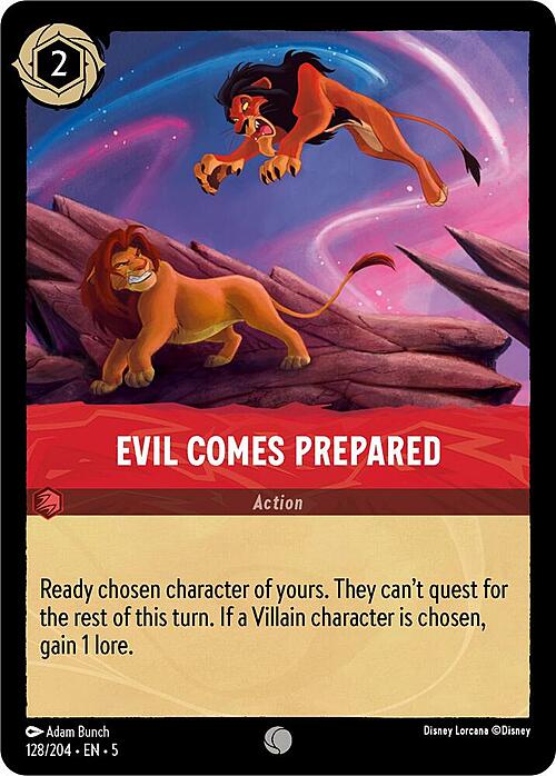 Evil Comes Prepared Card Front