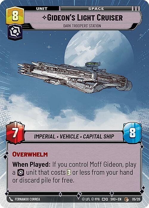 Gideon's Light Cruiser - Dark Troopers' Station Card Front