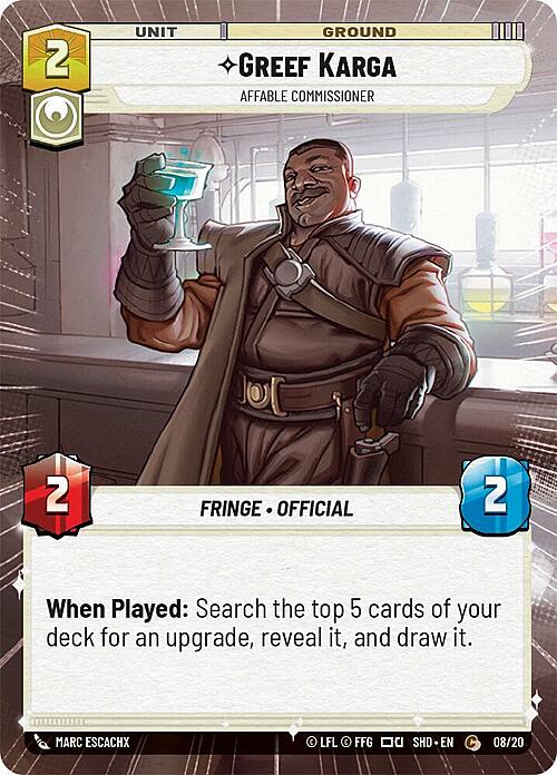 Greef Karga - Affable Commissioner Card Front