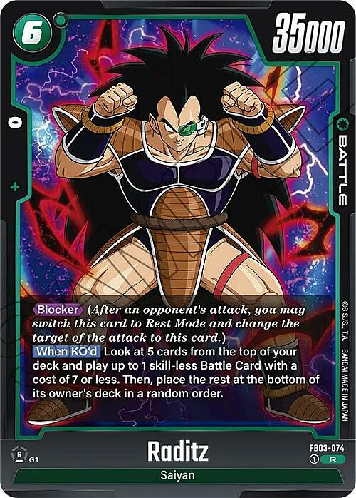 Raditz Card Front