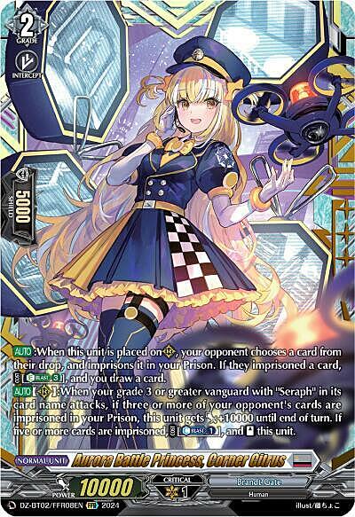 Aurora Battle Princess, Corner Citrus Card Front