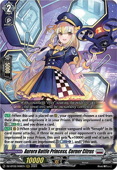 Aurora Battle Princess, Corner Citrus Card Front