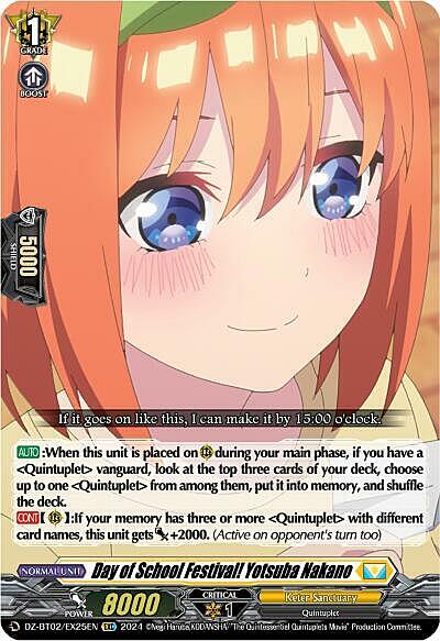 Day of School Festival! Yotsuba Nakano Card Front